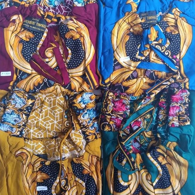 Daster  Batik Assyakurfawwaz Model Yukensi  Ld 130 Motif Bunga Batik