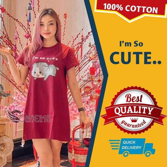 Daster Kaos Murah Meriah Bahan Adem Katun Lembut Cute