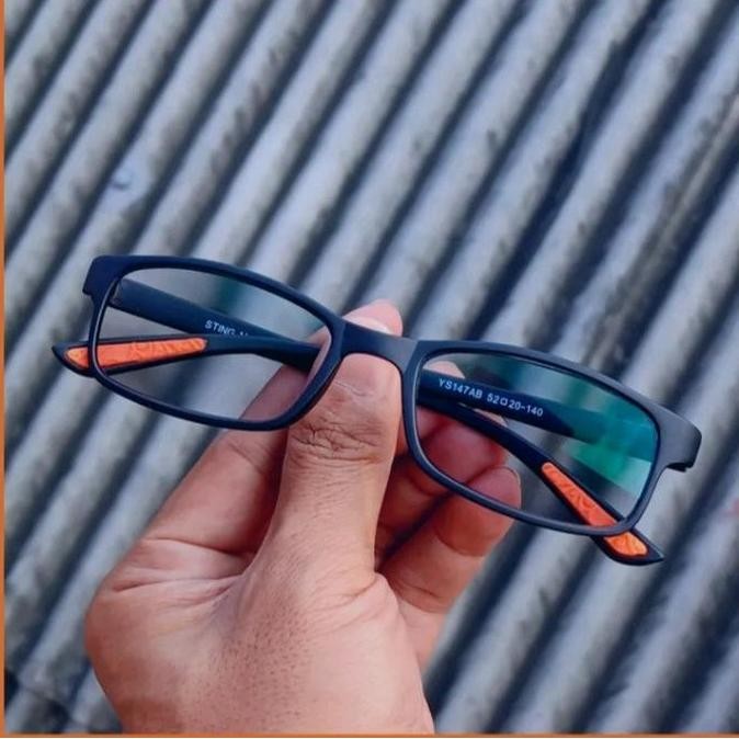 DA84 }} Terbaru Kaca mata minus pria optik asli photocromic anti radiasi frame kecil lentur Laki-lak