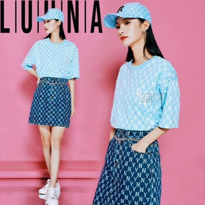 DF149>> MLB MONOGRAM Over T-Shirt NEW YORK YANKEES - Blue