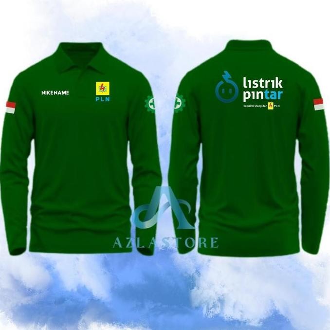 DF173>> terbaru Baju Kaos Poloshirt Pria dan Wanita SABLON PLN (Listrik Pintar) Atasan Polo Berkerah