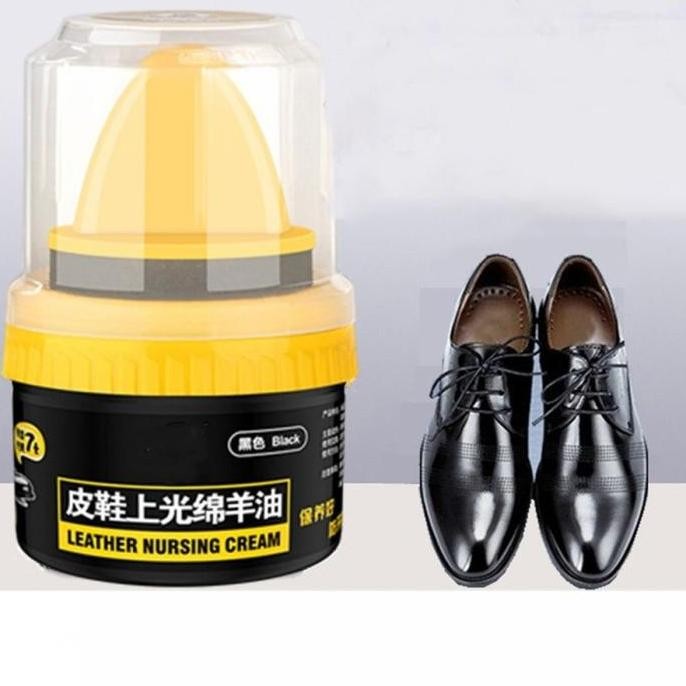 DF221>> Semir Sepatu Kulit Semir Sepatu Kulit Coklat Muda Semir Sepatu Kulit Coklat Dengan Kuas