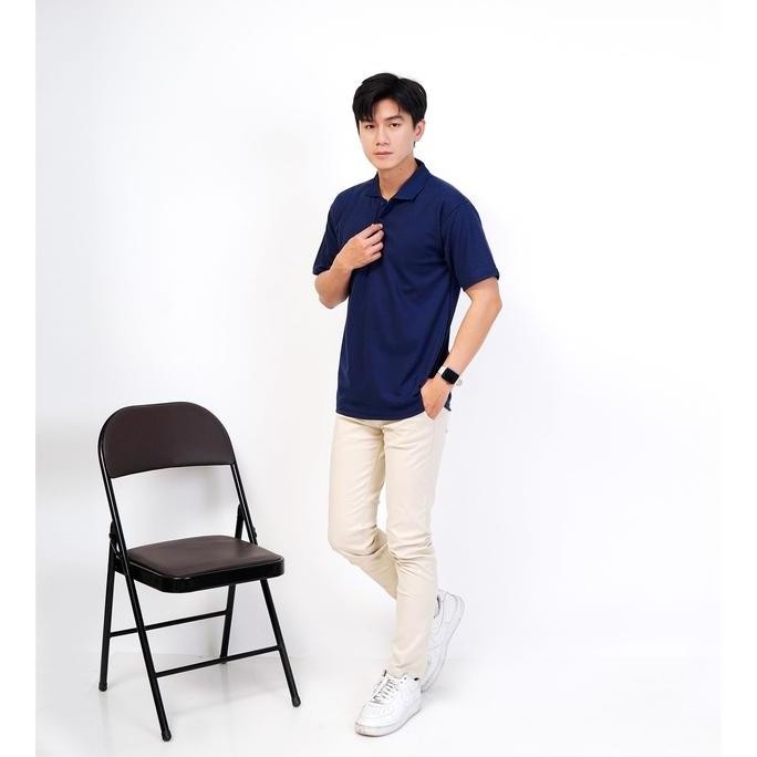 DF322>> Kaos kerah biru dongker polos - kaos kerah navy polos / polo polos