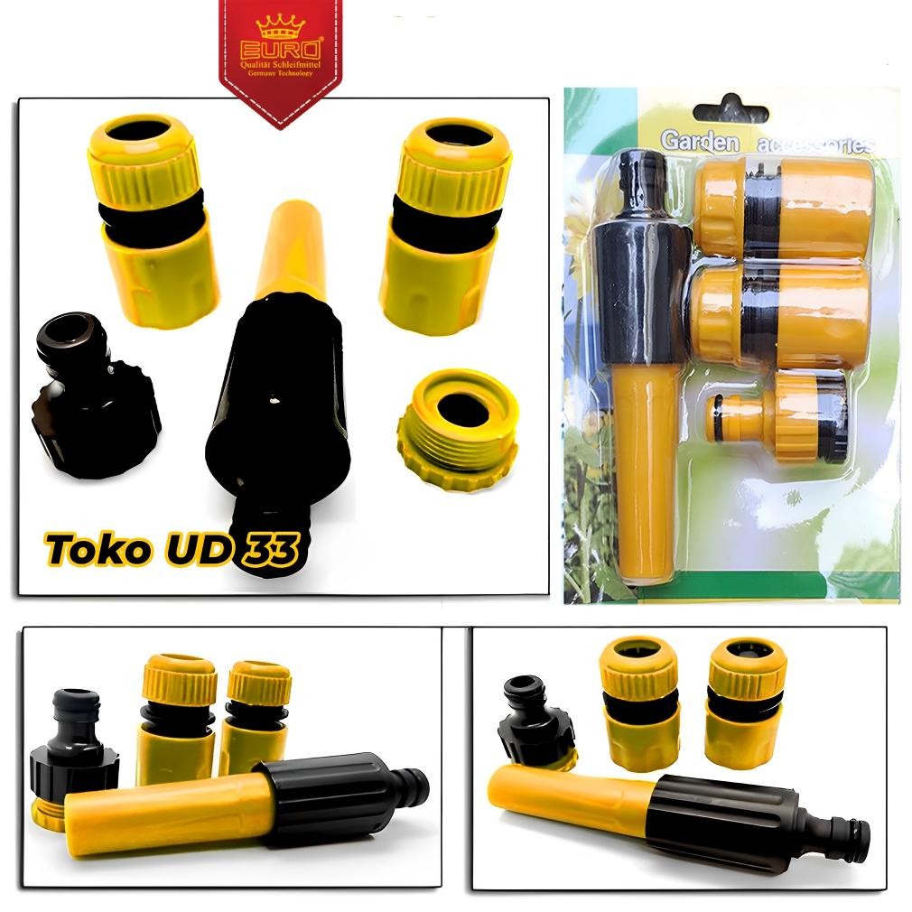Terjangkau - Semprotan Air Kencang Plastik 4 Pcs dan Hose connector set sambungan selang konektor le