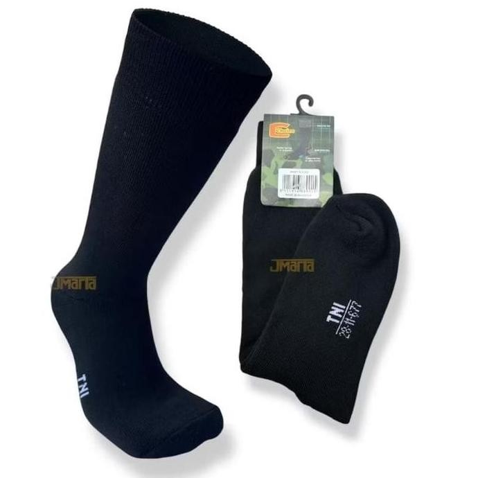DB29>> ISI 3/ 6 PASANG KAOS KAKI TNI SUPER TEBAL PANJANG KAOS KAKI LORENG DAN HITAM KAUS KAKI PRIA