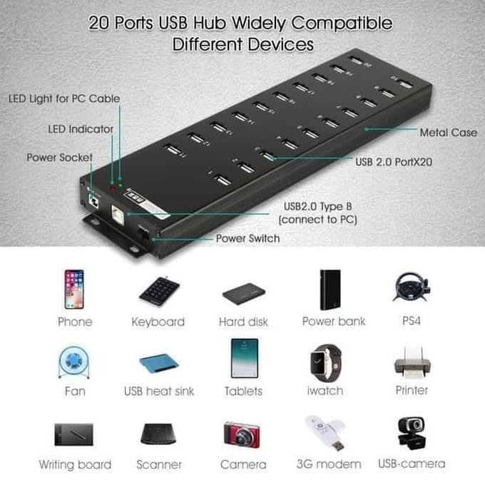 STILZA- SMARTCOM - Industrial USB Hub 20 Port Sipolar A805 ORIGINAL