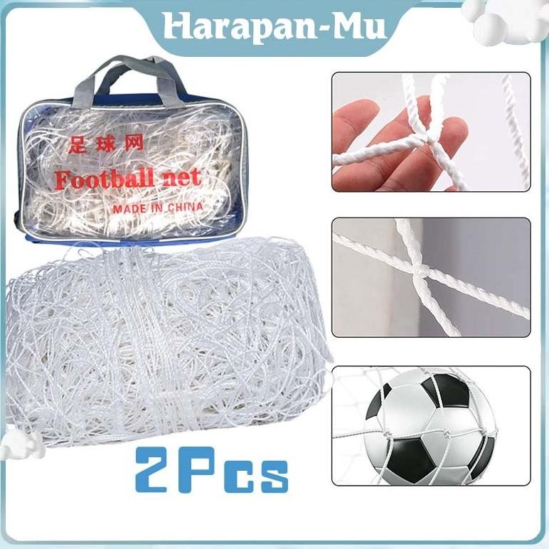UGNDA 2Pcs 3x2M Jaring Gawang Futsal / Jaring Gawang Sepak Bola Polietilen