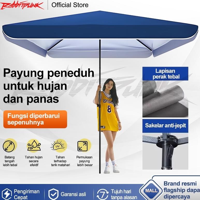 Payung teduh ukuran besar, payung outdoor anti UV untuk berjualan, payung iklan, payung komersial un