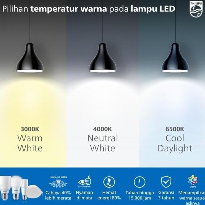 PHILIPS Lampu LED 12W Bohlam 4000K 12 w watt Natural White Bulb 12watt Semi Putih 4000 K