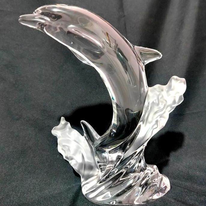 pajangan kristal ikan Eropa antik c449