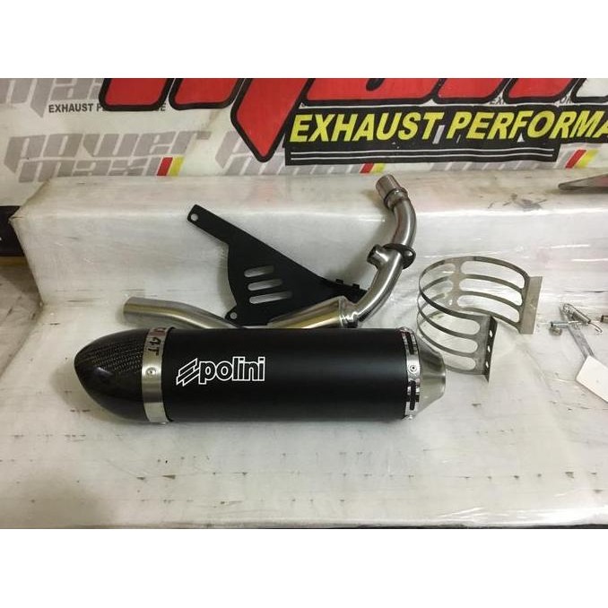 * Knalpot replika Polini Evo 4T fullsystem kevlar untuk semua vespa *