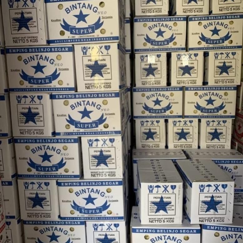 Emping Melinjo Belinjo Segar Limpung Bintang Super Biru 1 Bal Dus Karton 5 kg