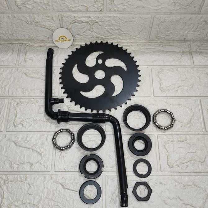 Promo Crank 44T Sepeda Bmx 20 Full Set Gir Tengah As Langsung Bb Besar Cod