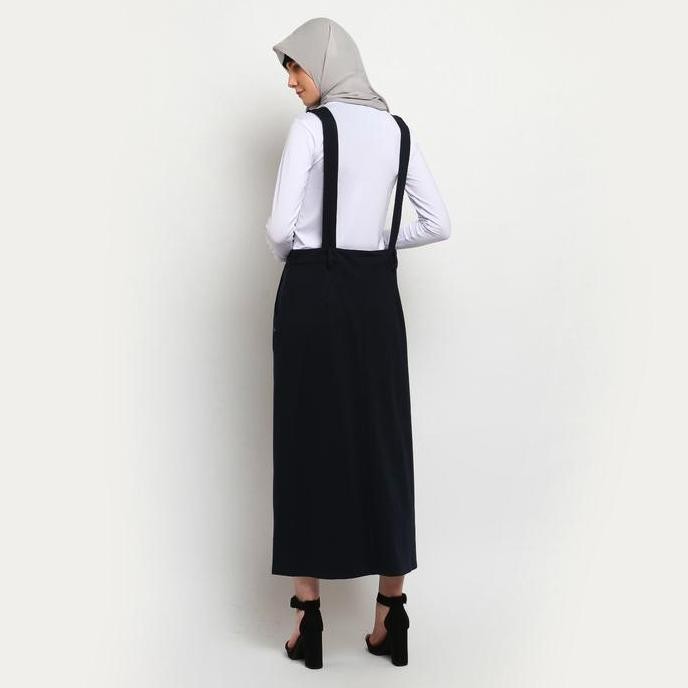 Promo Flamoush Starla Navy Overall Skirt Maxi Cod