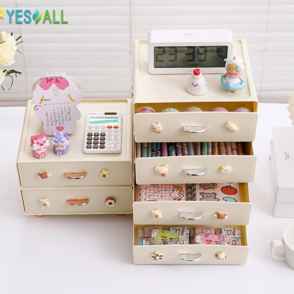 Terbaru - YESALL Rak Susun Serbaguna - Rak Kosmetik Kotak Penyimpanan Rak Skincare Rak Serbaguna Tem