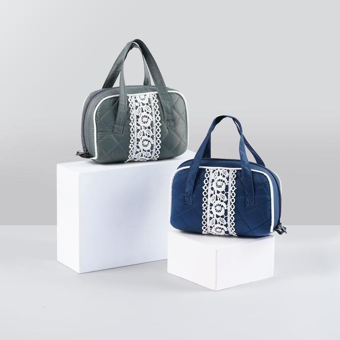 READY STOCK DS MODEST MUKENA TRAVEL PREMIUM WATERPROOF POUCH MINI - JASMINE ATASAN BAWAHAN 