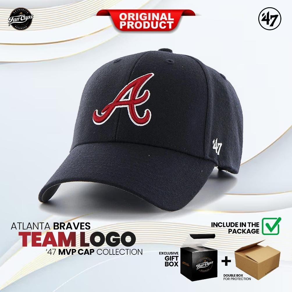 W Store - Topi 47 MLB Atlanta Braves MVP Warna Navy