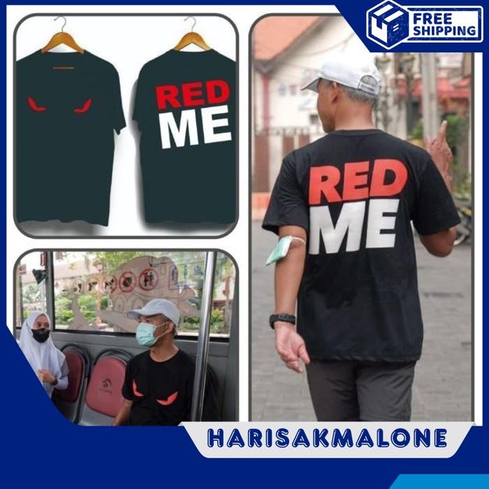 TERBARU KAOS TSHIRT BAJU OBRAL MURAH DISTRO RED ME GANJAR PRANOWO PDIP PERJUANGAN PDI PEMILU PARTAI 