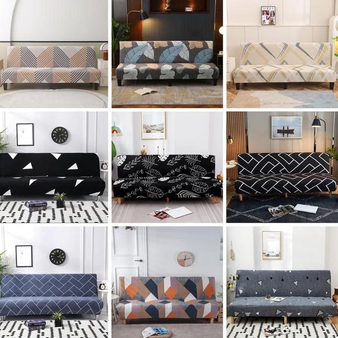 Promo Sarung Sofa Bed Motif Polyester Fiber Elastis Lembut Nyaman Dikulit - Kain COD