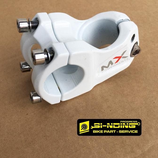 Stem Pendek Stang Handlebar Sepeda Mtb Oversize Mx Putih Alloy 31.8 Mm