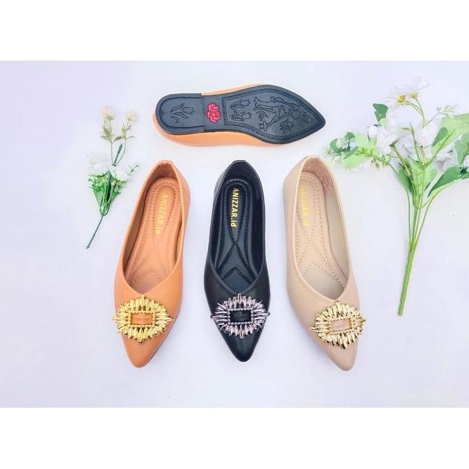 Promo Anizzar.Id sepatu  flat shoes sepatu wanita flat tali belakang Kasual Bulu COD