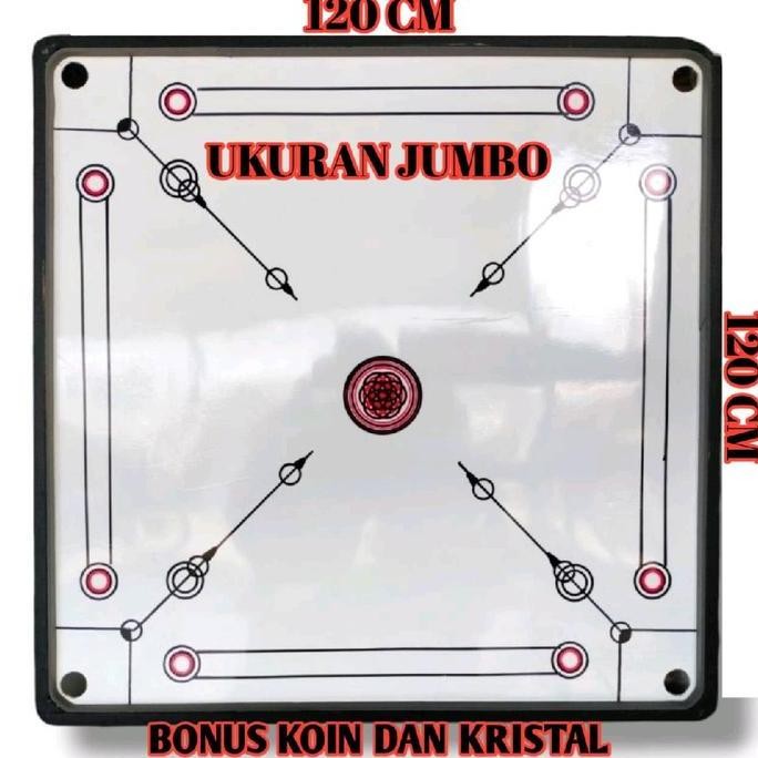 MEJA KARAMBOL/PAPAN KARAMBOL JUMBO 120 X 120 CM BONUS KOIN DAN KRISTAL ( TERMURAH ) Board Games DVS