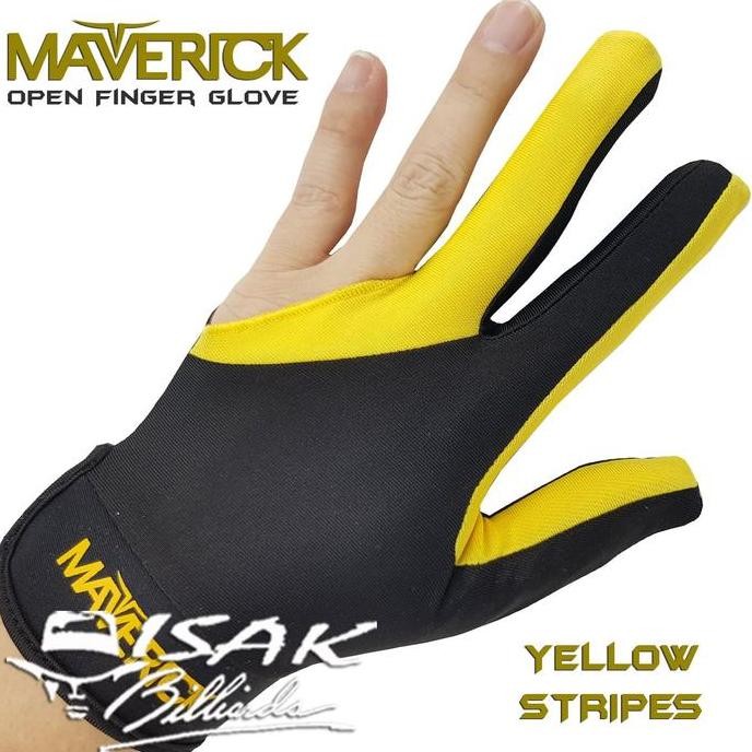 Maverick Glove - Yellow Stripe Gloves Sarung Tangan Billyard Billiard Diskon