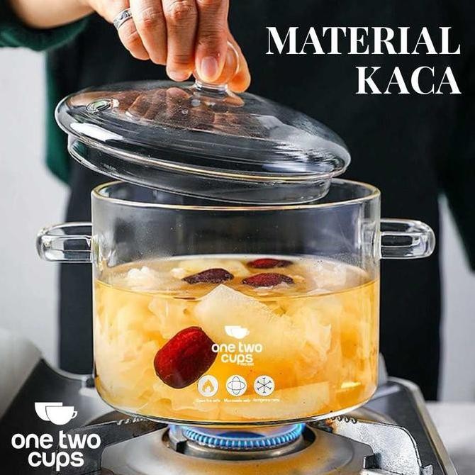 Panci Kaca Tahan Panas Panci Bening Besar Tahan Api Memasak Sup Jamu