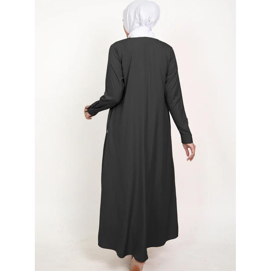 Elzatta Gamis Lengan Kancing Gamis Dress Panjang Dewasa Baju Muslim Baju Muslim Jubah Elzatta