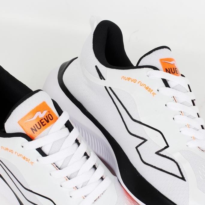 Nuevo - Sepatu Lari Pria Wanita Runastic Putih Hitam Sneakers Olahraga Running