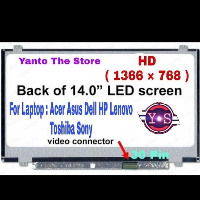 TERMURAH - Layar LED LCD N140BGE-EA2,N140BGE-EA3,N140BGE-EB3 14.0 Slim 30 Pin