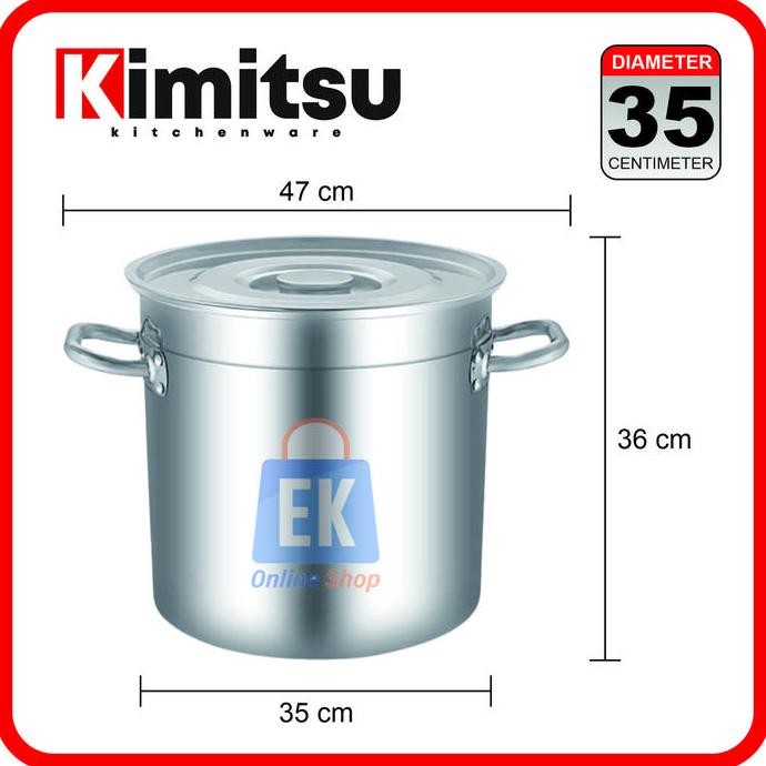 Panci Stainless 35Cm Kimitsu | Dandang Stainless Steel | Panci Stainless Steel Tebal | Panci Dandang