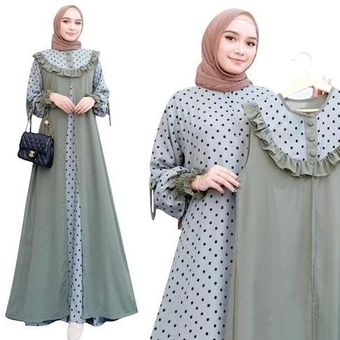 Homey Dres Bahan Ceruty Babydoll Premium Gamis Motif Dewasa