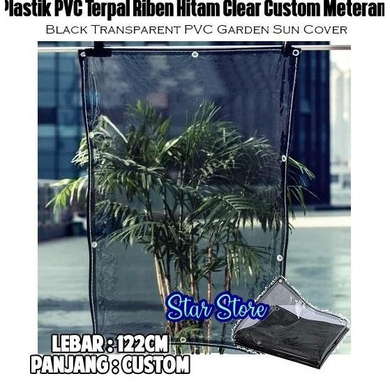 Promo Tirai Plastik Hitam PVC List Terpal / Krey Gazebo Riben Penahan Panas COD