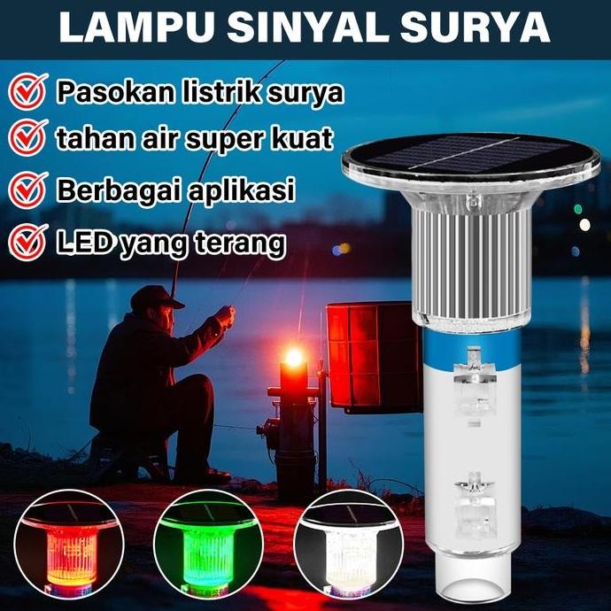 MIKAMI - Lampu torpedo bertenaga surya Lampu jaring Lampu kapal nelayan Lampu penanda laut Lampu nav