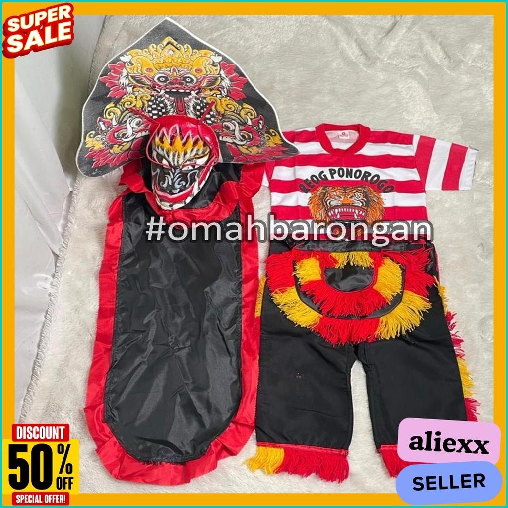 Cod Mainan Anak Stelan Kaos Celana Reog Ponorogo Dan Barongan Devil Caplokan Spon Free Embong Kemul