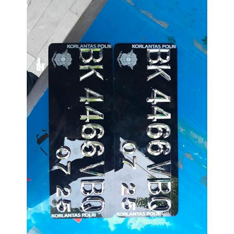 Plat Nomor Timbul Motor Diamond Chrome