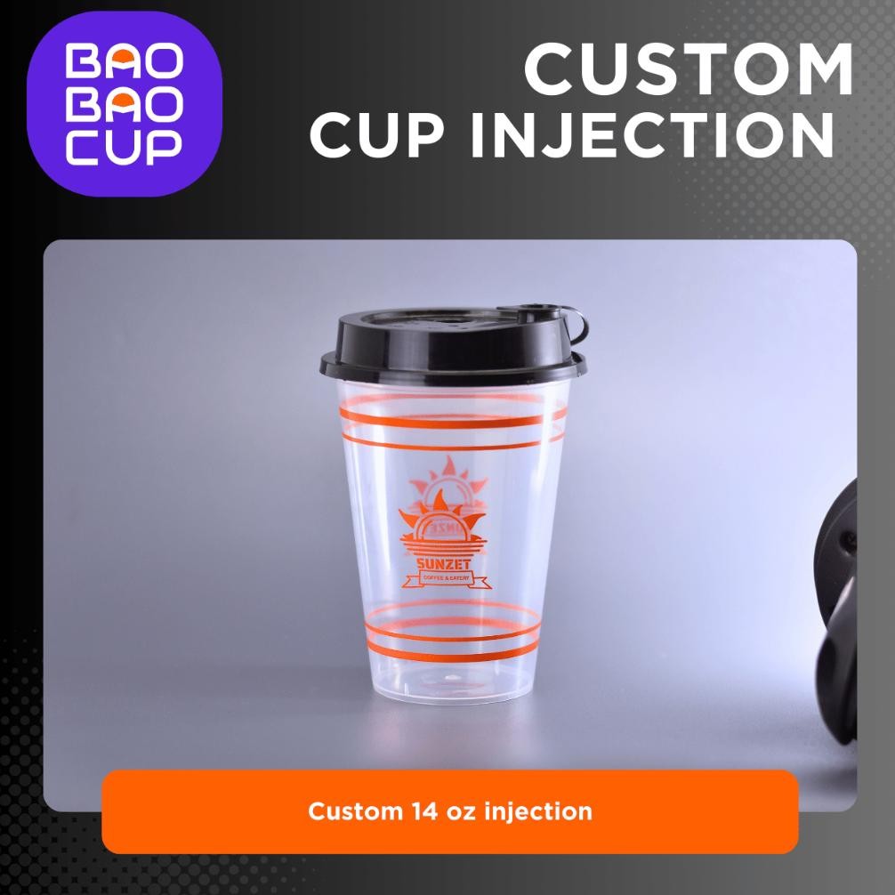 Sablon Cup PP Injection 14 oz/400 ML Tanpa Tutup