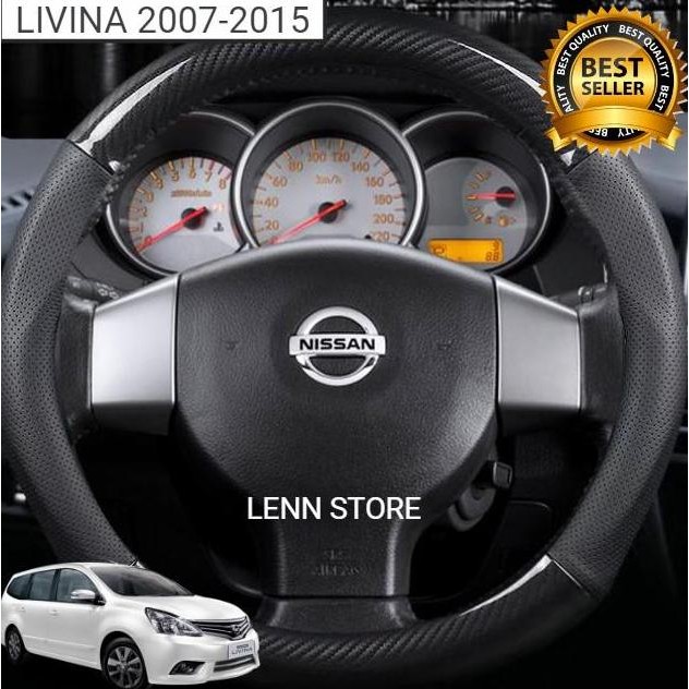 Premium Cover Sarung Stir Carbon Mobil NISSAN GRAND LIVINA 2007 2008 2009 2010 2011 2012 2013 2014 2