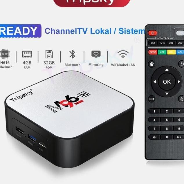 Tripsky Stb Android Tv Box M96H Set Top Box Dital Nirkabel Android 4Gb32Gb Rom Mendukung Wifi Blueto