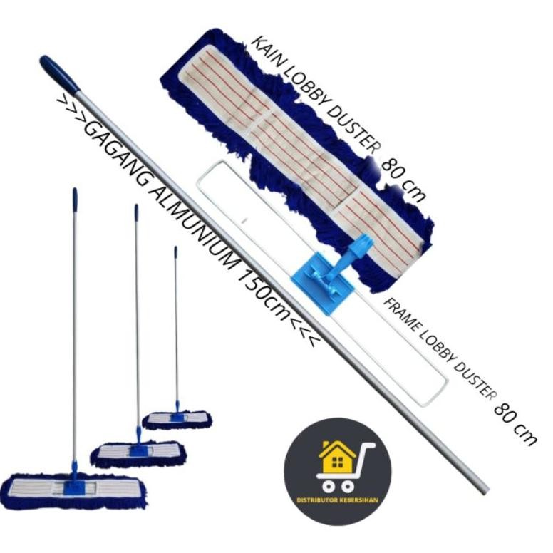 Set Lobby Duster Ukuran 80 cm Alat Pel Dorong / Lobby duster acrylic 80 cm / Lobby Duster