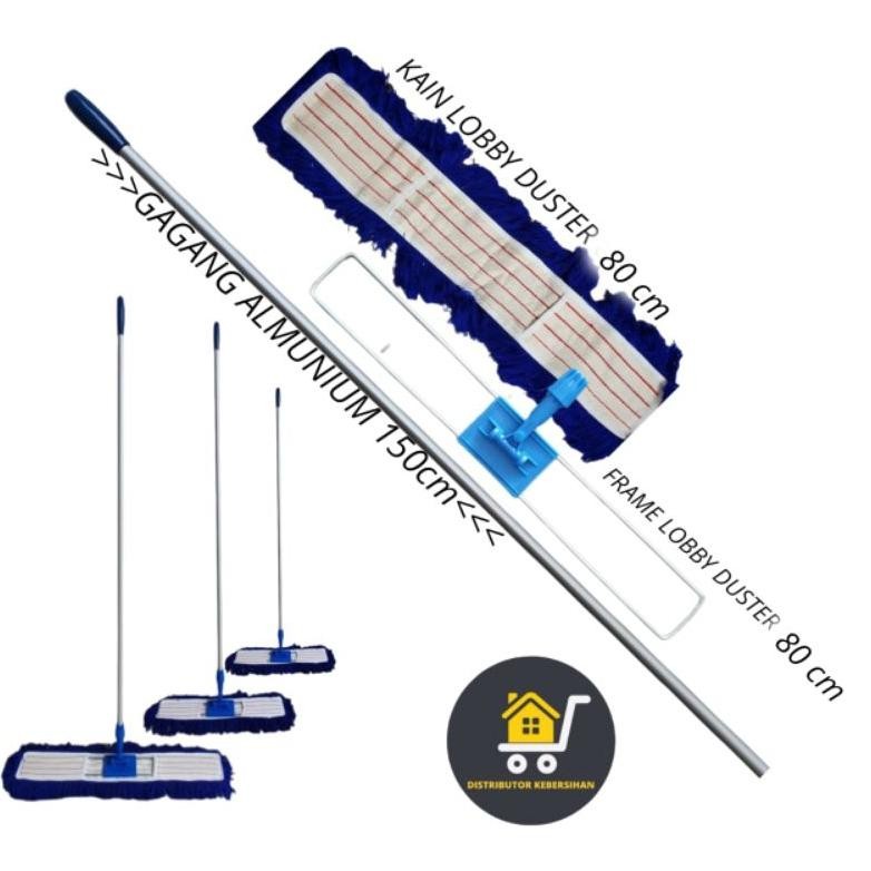 Set Lobby Duster Ukuran 80 cm Alat Pel Dorong / Lobby duster acrylic 80 cm / Lobby Duster