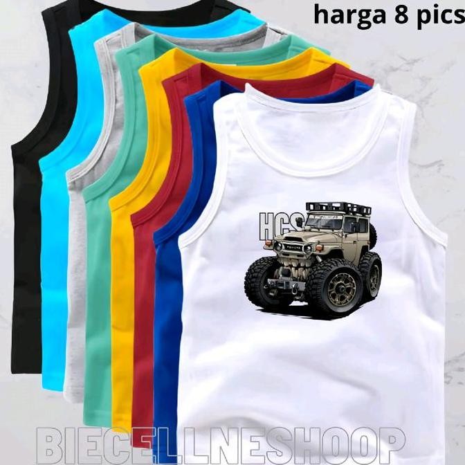 DR361>> Singlet anak paket hemat isi 8pt spandek PE Mobil HCS Usia 2-16 Tahun Cewek Cowok Perempuan 