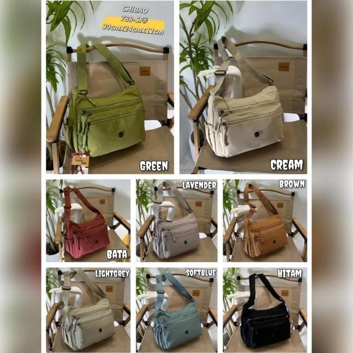 TAS SELEMPANG WANITA ORI CHIBAO KANVAS 7Sleting