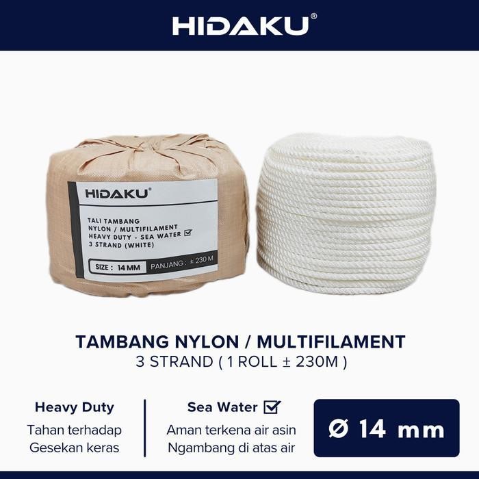 HIDAKU tali tambang nylon 14mm ROLL / tambang nilon 14mm / ROLL