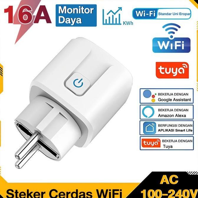 ENRIO- WiFi Smart Plug Socket 16A with Power Monitor Stop Kontak Colokan stop kontak timer