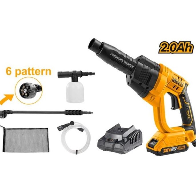 jhonxie- Alat Cuci Mobil Steam AC Cordless Jet Cleaner INGCO CPWLI20082