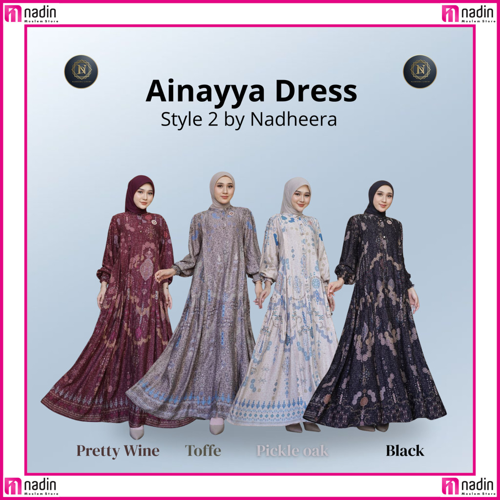 GAMIS MOTIF KATUN SILK PREMIUM TERLARIS NADHEERA AINAYYA SERIES MIDI DRESS ORI COD DRESS MEWAH