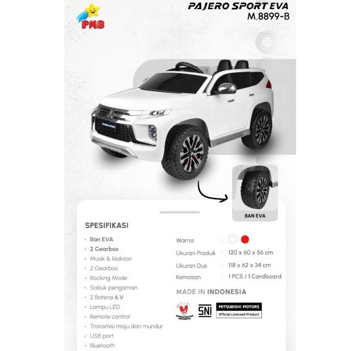 MAINAN ANAK MOBIL AKI REMOTE CONTROL PMB M8899-B PMB M8899B PMB M 8899 B PMB 8899 MITSUBISHI PAJERO 