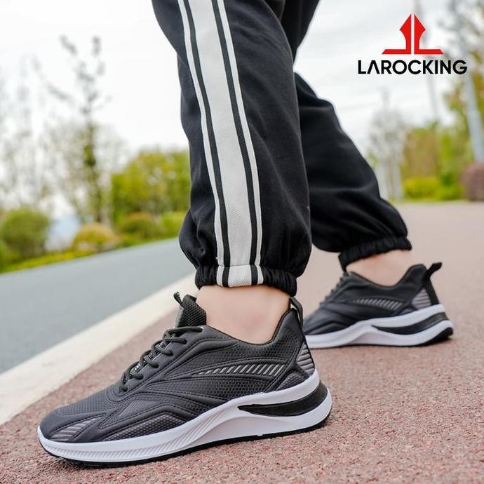 Larocking - Vega Hitam Abu | Sepatu Running Gym Shoes Abu Outdoor